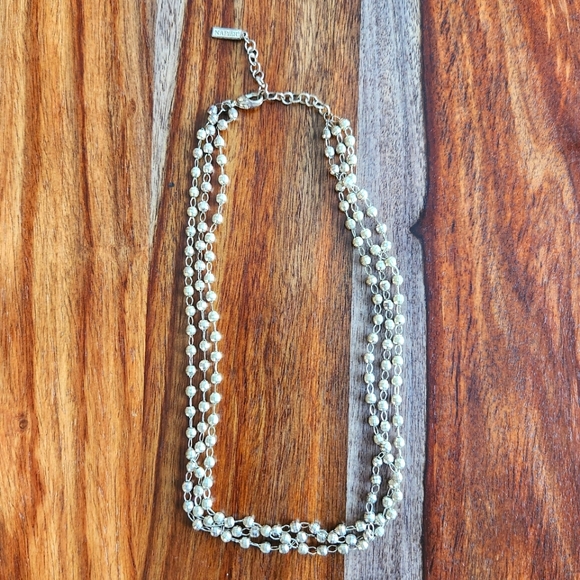 Napier Jewelry - Beautiful Vintage Napier Necklace Triple Strand Sparkle Shine Pretty